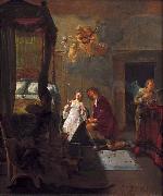 Nicolaes Knupfer Tobias and Sarah praying on their wedding night. Sweden oil painting artist
